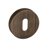 Forme Key Escutcheons on Minimal Round Rose - Urban Bronze - Pair