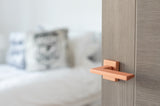 Forme Lorena Lever Door Handle on Minimal Square Rose - Urban Satin Copper - Set