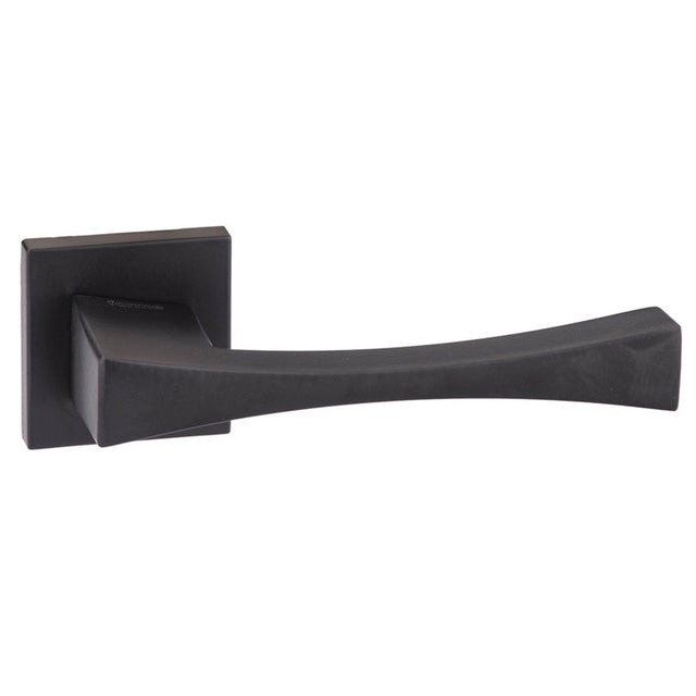 Forme Artemide Lever Door Handle on Minimal Square Rose - Matt Black - Set