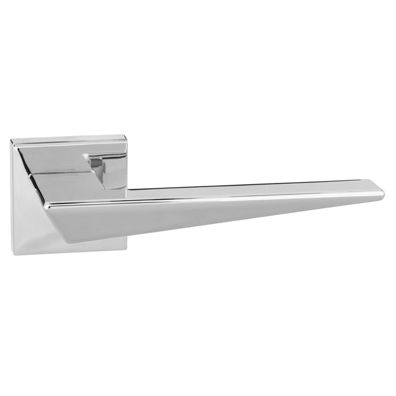 Forme Naxos Lever Door Handle on Minimal Square Rose - Polished Chrome - Set