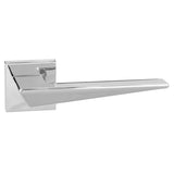 Forme Naxos Lever Door Handle on Minimal Square Rose - Polished Chrome - Set