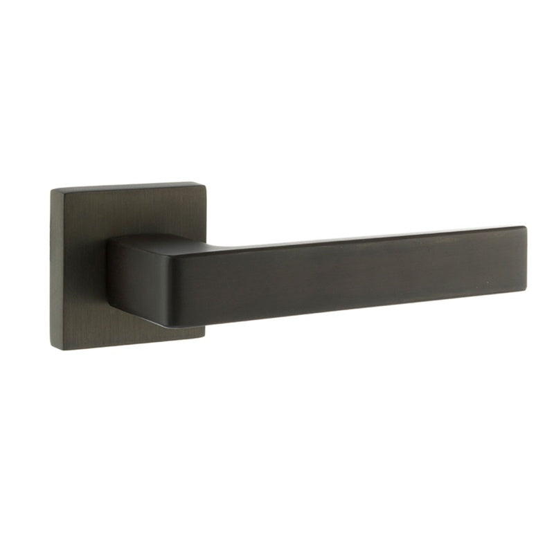 Forme Asti Lever Door Handle on Minimal Square Rose - Urban Dark Bronze - Set