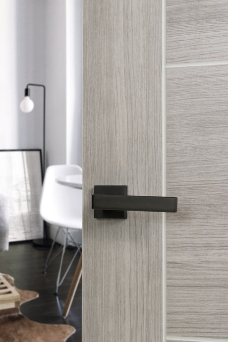 Forme Asti Lever Door Handle on Minimal Square Rose - Urban Dark Bronze - Set