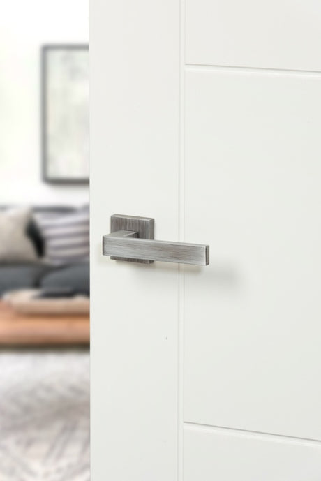 Forme Asti Lever Door Handle on Minimal Square Rose - Urban Graphite - Set