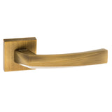 Forme Crystal Lever Door Handle on Minimal Square Rose - Yester Bronze - Set