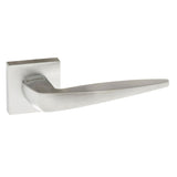 Forme Foglia Lever Door Handle on Minimal Square Rose - Satin Chrome - Set