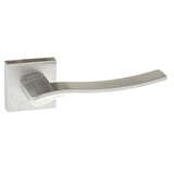 Forme Olimpia Lever Door Handle on Minimal Square Rose - Satin Chrome - Set