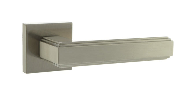 Forme Alila Lever Door Handle on Minimal Square Rose - Satin Nickel - Set