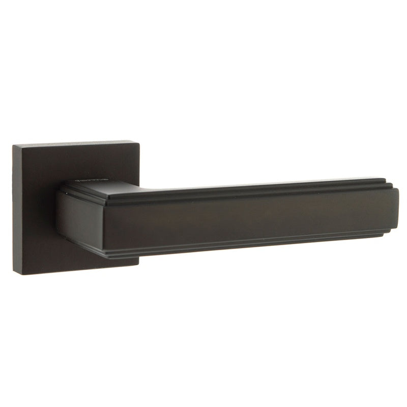 Forme Alila Lever Door Handle on Minimal Square Rose - Urban Dark Bronze - Set