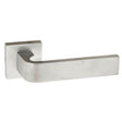 Forme Monza Lever Door Handle on Minimal Square Rose - Satin Chrome - Set