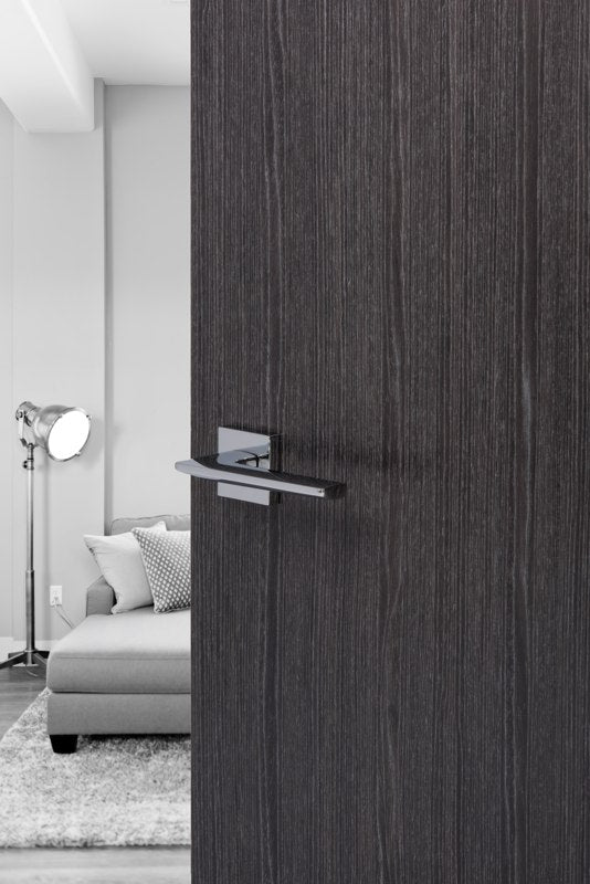 Forme Boston Lever Door Handle on Minimal Square Rose - Polished Chrome - Set