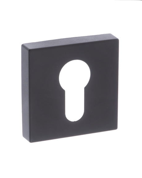 Forme Euro Escutcheons on Minimal Square Rose - Matt Black - Pair