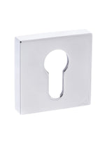 Forme Euro Escutcheons on Minimal Square Rose - Polished Chrome - Pair