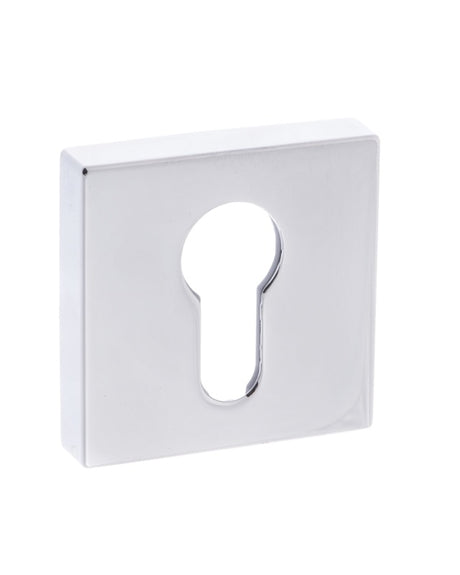 Forme Euro Escutcheons on Minimal Square Rose - Polished Chrome - Pair