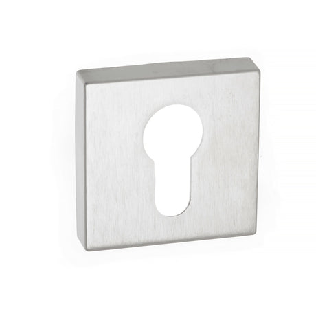 Forme Euro Escutcheons on Minimal Square Rose - Polished Nickel - Pair