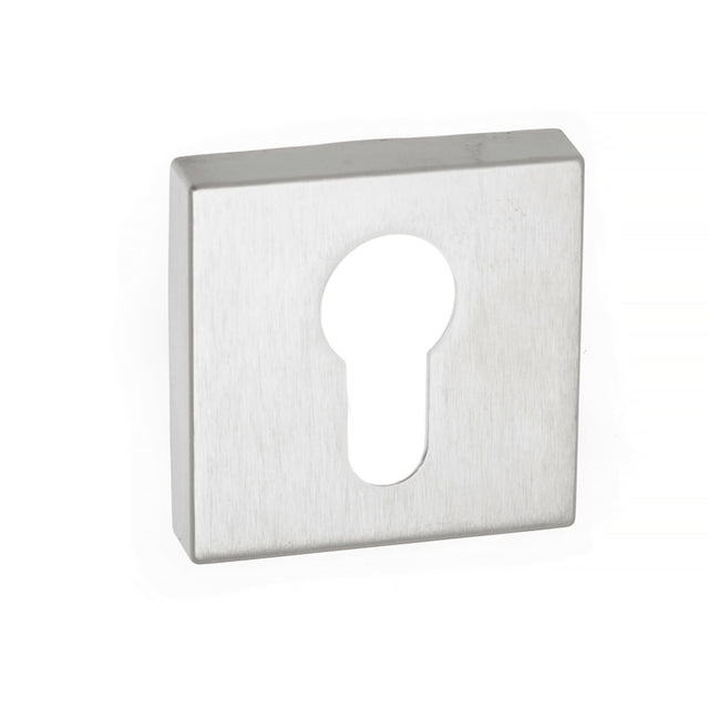 Forme Euro Escutcheons on Minimal Square Rose - Polished Nickel - Pair