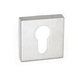 CleanTouch Anti-Bac Euro Escutcheons on Minimal Square Rose - Satin Chrome - Pair