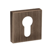 Forme Euro Escutcheons on Minimal Square Rose - Urban Bronze - Pair