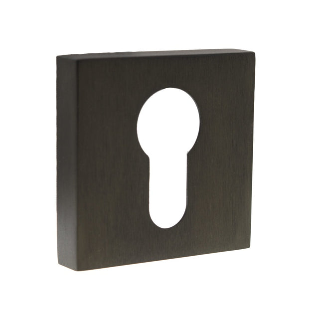 Forme Euro Escutcheons on Minimal Square Rose - Urban Dark Bronze - Pair