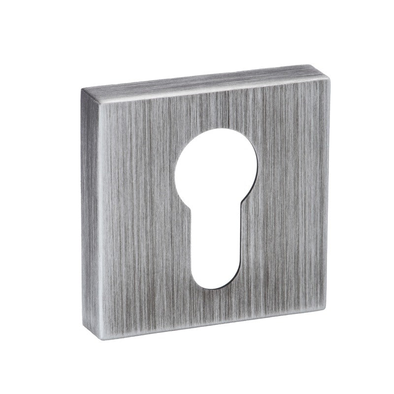 Forme Euro Escutcheons on Minimal Square Rose - Urban Graphite - Pair