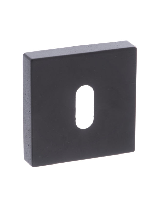 CleanTouch Anti-Bac Key Escutcheons on Minimal Square Rose - Matt Black - Pair