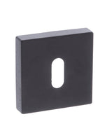 STATUS Key Escutcheons on S4 Square Rose - Matt Black - Pair