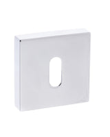 Forme Key Escutcheons on Minimal Square Rose - Polished Chrome - Pair