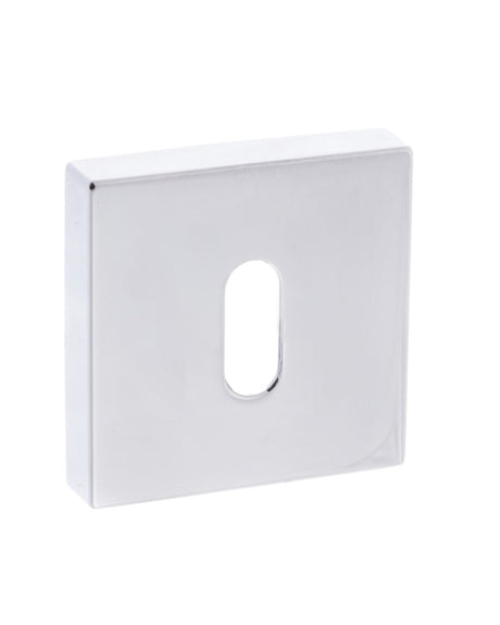 Forme Key Escutcheons on Minimal Square Rose - Polished Chrome - Pair