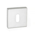 Forme Key Escutcheons on Minimal Square Rose - Satin Chrome - Pair