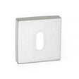 Forme Key Escutcheons on Minimal Square Rose - Satin Chrome - Pair