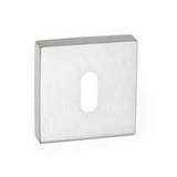 CleanTouch Anti-Bac Key Escutcheons on Minimal Square Rose - Satin Chrome - Pair