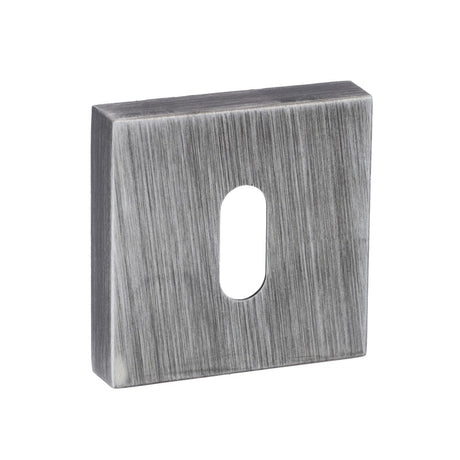 Forme Key Escutcheons on Minimal Square Rose - Urban Graphite - Pair