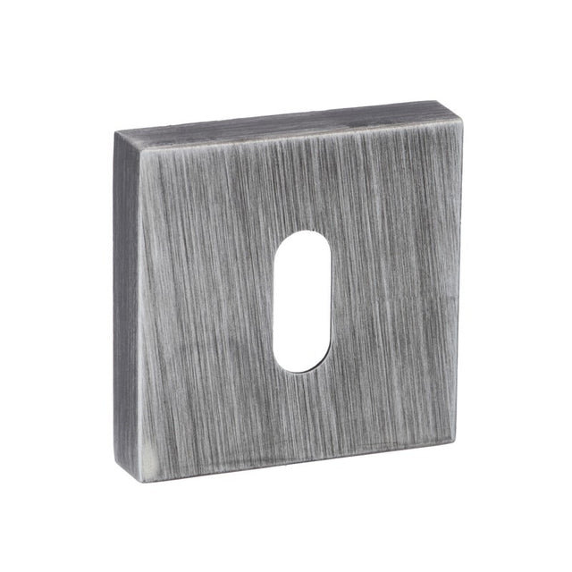 Forme Key Escutcheons on Minimal Square Rose - Urban Graphite - Pair