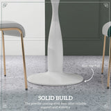 HOMCOM Small 2-Person Dining Table, Elegant Design Table with Steel Base and Non-slip Foot Pad, White and Grey