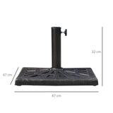 Outsunny 15kg Resin Durable Patterned Colophony Garden Patio Square Umbrella Stand Base Stand Bronze