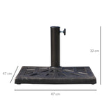 Outsunny 15kg Resin Durable Patterned Colophony Garden Patio Square Umbrella Stand Base Stand Bronze