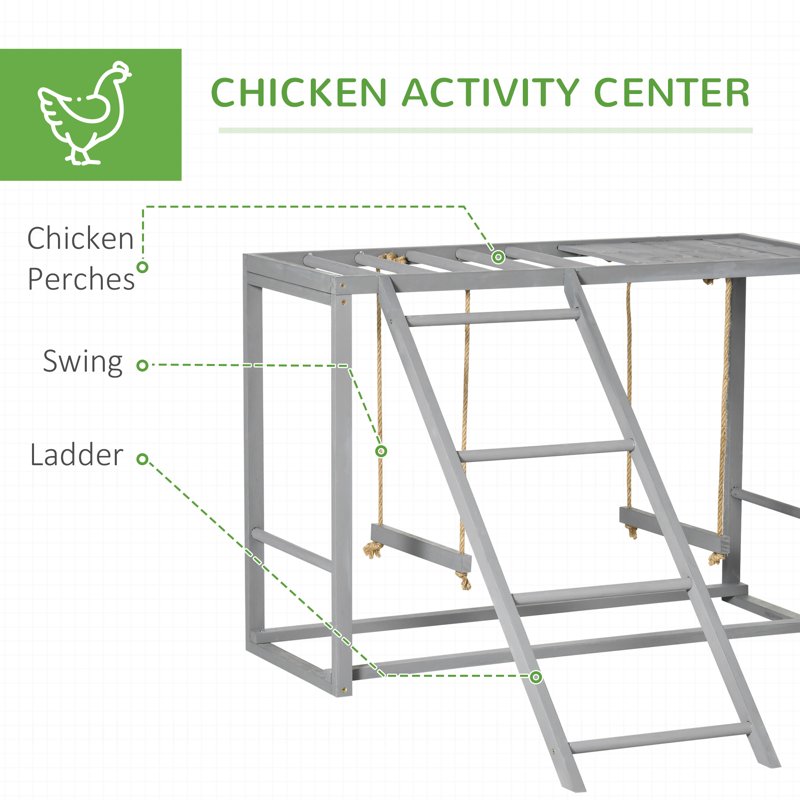 PawHut Walk In Chicken Run with Chicken Activity Shelf and Cover, 3 x 6 x 2m