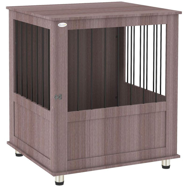 PawHut Dog Crate Table for Medium and Large Dogs with Magnetic Door for Indoor Use, 60 x 55 x 70 cm, Purple