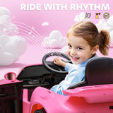 AIYAPLAY Licensed RUF CTR 2017 Electric Car for Kids, with Remote Control, Soft Start, MP3 Player, LED Lights, Pink