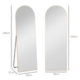 HOMCOM 150cm Arched Full Length Mirror - Gold Tone