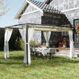 Outsunny 3 x 4m Aluminium Frame Pergola, with Retractable Roof - Khaki