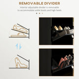 HOMCOM Three-Drawer Minimalistic Shoe Cabinet - Black