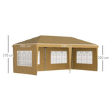 Outsunny 3 x 6m Pop-Up Gazebo, with Removable Walls -  Khaki