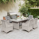 Outsunny Seven-Piece Rattan Dining Set - Mixed Grey