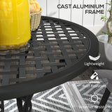 Outsunny Round Aluminium Table, with 50mm Parasol Hole