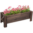 Outsunny 58L Garden Raised Bed Planter Grow Containers for Outdoor Patio Plant Flower Vegetable Pot Fir Wood, 100 x 36.5 x 36 cm, Carbonized Colour