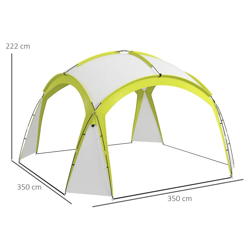 Outsunny 3.5 x 3.5M Camping Gazebo, Outdoor Event Shelter Dome Tent Garden Sun Shelter Patio Spire Arc Pavilion Camp Sun Shade, Green