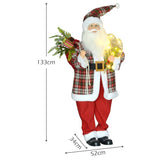 HOMCOM 4'3" Animated Santa Claus Figure, with Sound and Lights - Red/Green