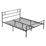 HOMCOM King Metal Bed Frame Solid Bedstead Base with Headboard and Footboard, Metal Slat Support and Underbed Storage Space, Bedroom Furniture, Black