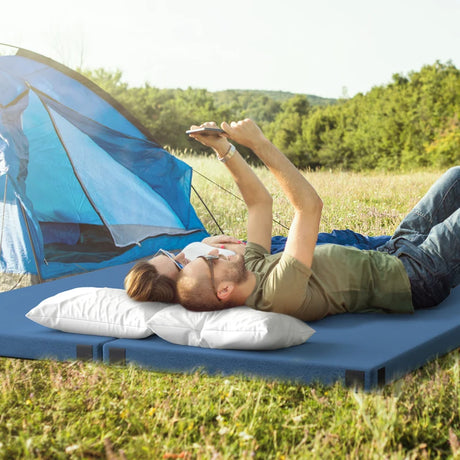 Indoor outdoor Foldable Camping Mattress High density foam Cushion-Navy